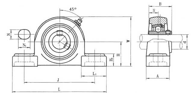 Cuir isteach Bearing Ball Le Tithíocht Bloc Pluiméir